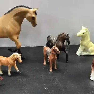 Vintage Ceramic, Metal & Plastic Horses