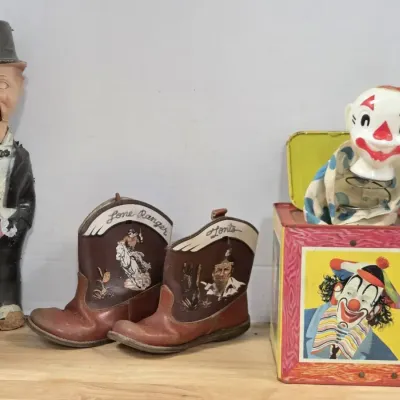 Charlie McCarthy Ventriloquist Doll, Lone Ranger Boots, Mattel Jack In The Box