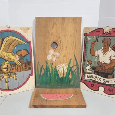 Vintage Hand Painted Wood Folk Art