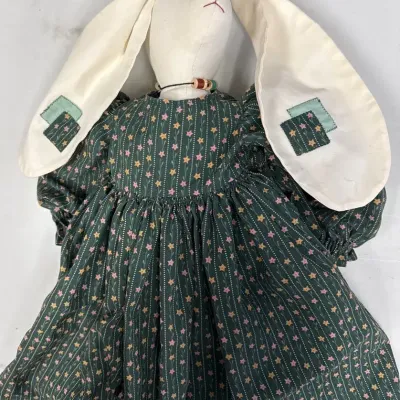 vintage-style plush rabbit rag doll