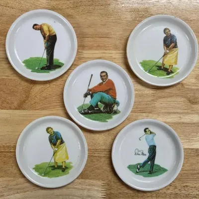 1960s Vintage Wilson Golf Coasters Set of 5