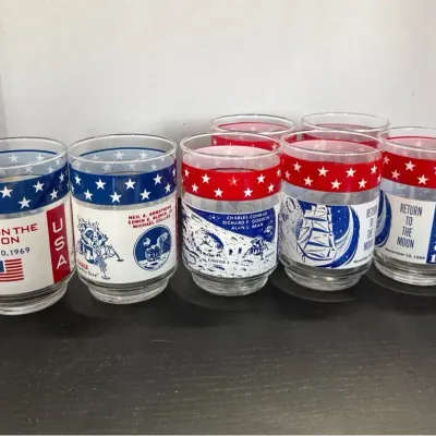 1969 Libbey drinking glasses And Libbey Apollo 12 glasses Return To The Moon Glasses