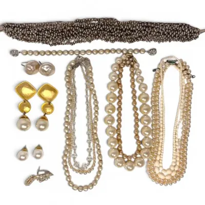 Pearl & Faux Pearl Necklaces With Sterling Clasps