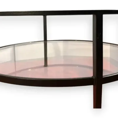 Pottery Barn Tanner Coffee Table With Glass Shelf In Middle