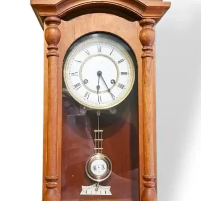 Emperor Walnut Case Wall Clock With Key