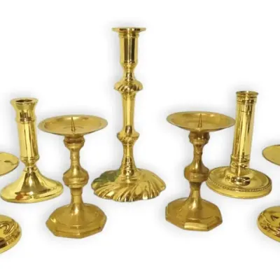 7 Brass Candleholders - Baldwin, Coppercraft & More