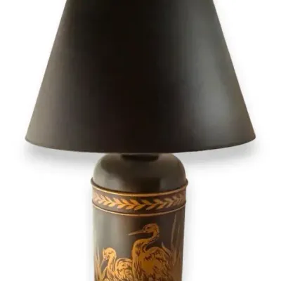 Contemporary Toleware Chinoiserie Tea Canister Table Lamp