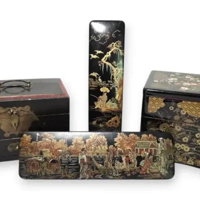 Asian Jewelry & Document Boxes 