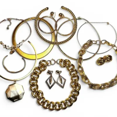 Gold Toned Chokers And Earrings- Including Monet, Napier, Kendra Scott, And Trifari