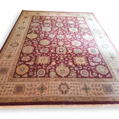 Large Woven Floral Rug 107" X 146" With Pad