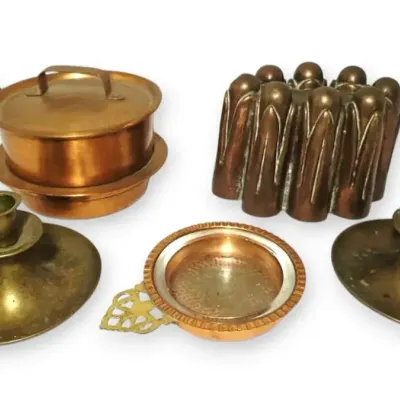 Vintage Copper Pan, Copper Mold, Ashtray & More