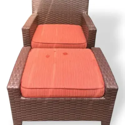 PVC Woven Chair And Ottoman