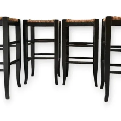 Set Of 4 Black Counter Height Barstools
