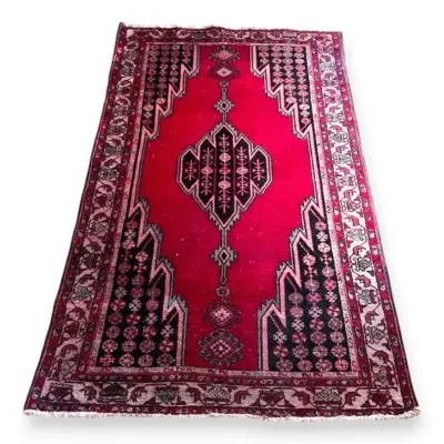 77” x 50” Hand knotted Persian Mazlaghan Rug ( Mid 20th Century)