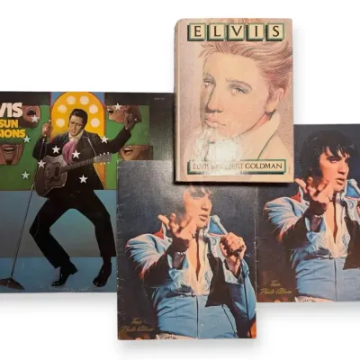 Elvis Lot - “The Sun Sessions” Record Player, Book & Tour Photo Albums 