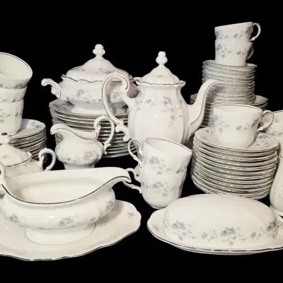 Johann Haviland Bavaria Germany "Blue Garland" 84 Piece China Set