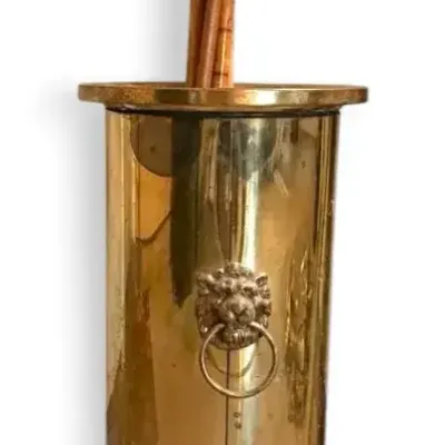 Brass Umbrella & Cane Stand With Canes 