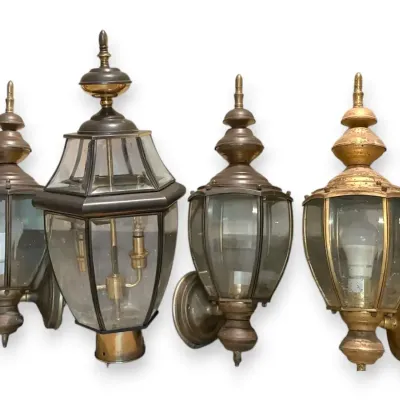 Livex Outdoor Brass Lights Set Of 4