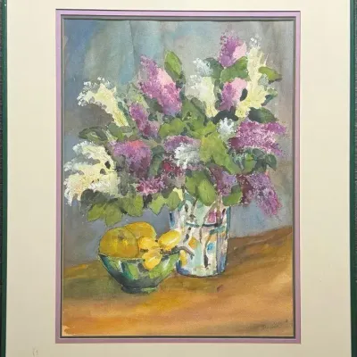 “Hyacinths” by A.L. Greduck – Signed 1981 Floral Watercolor