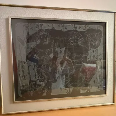 Hans Erni framed, numbered lithograph