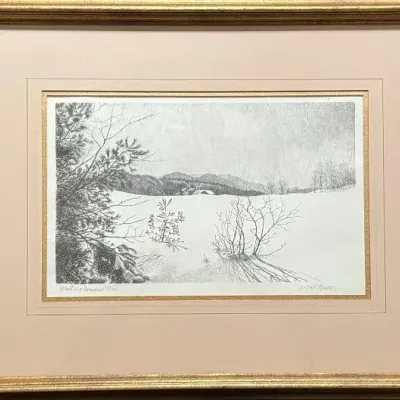 Vintage 1971 Landscape Print “What is a Meadow” by Mel Hunter – Framed Nature Artwork