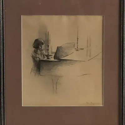 “Girl” by Margery Ryerson – Framed Drawing / Print