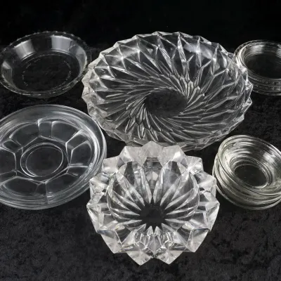 Vintage Clear Glass Serving Bowls and Dessert Dish Collection