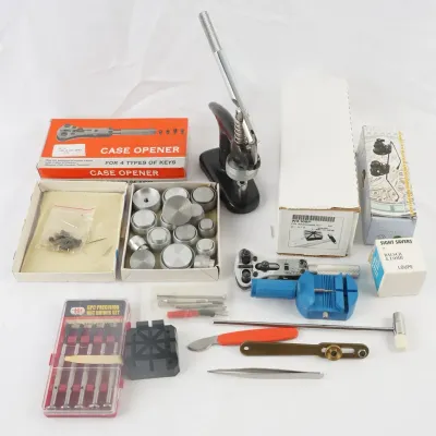 Watchmaker & Jewelry Repair Tool Assortment with Case Opener
