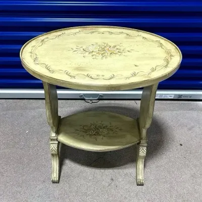 BY303 French Provincial style two-tier oval Floral Table 