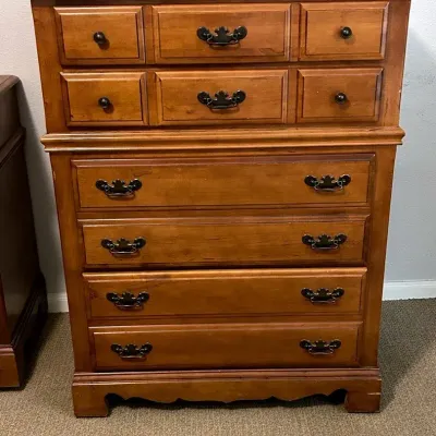 BY311 4 Dresser Drawer Solid Maple w/wheels