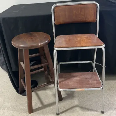 BY201 Vintage Cosco Folding Step Stool Chair