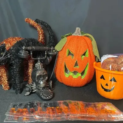 BY208 Trick Or Treat! Halloween Basket And Decor 