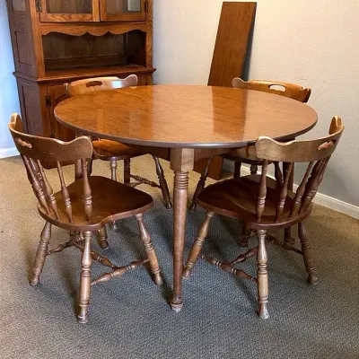 BY302 KELLER Furniture Dining Table W/Insert & Chairs