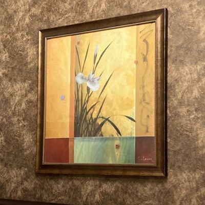 LOT 80: Framed "Sancturary" by Don Li-Leger - Iris Floral Abstract