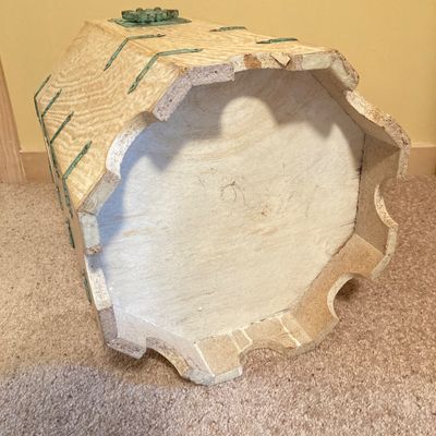 LOT 70: Asian White Washed Lift Top Octagon Side Table with Storage