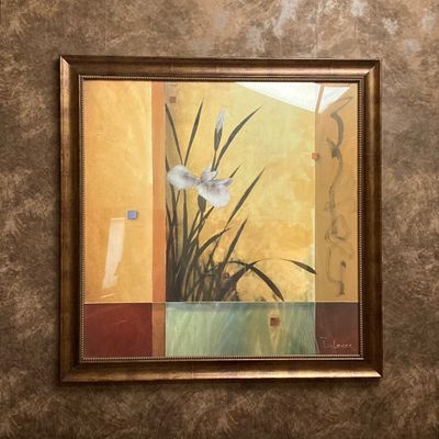 LOT 80: Framed "Sancturary" by Don Li-Leger - Iris Floral Abstract
