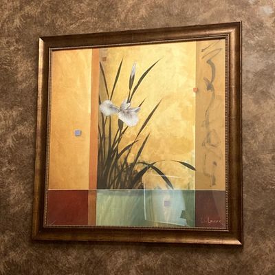 LOT 80: Framed "Sancturary" by Don Li-Leger - Iris Floral Abstract