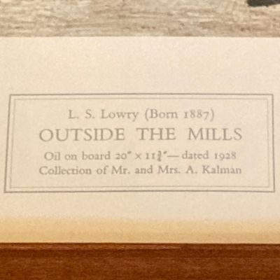 LOT 77: Vintage Laurence Stephen Lowry "Outside the Mills" Framed Print