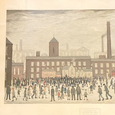 LOT 77: Vintage Laurence Stephen Lowry "Outside the Mills" Framed Print