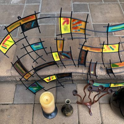 LOT 66: Home Decor Collection - Metal Wall Art, Made in Italy Vase, Candle Holders and More