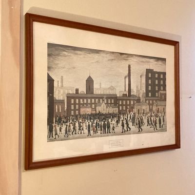 LOT 77: Vintage Laurence Stephen Lowry "Outside the Mills" Framed Print