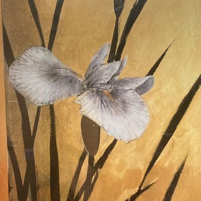 LOT 80: Framed "Sancturary" by Don Li-Leger - Iris Floral Abstract
