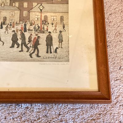 LOT 77: Vintage Laurence Stephen Lowry "Outside the Mills" Framed Print