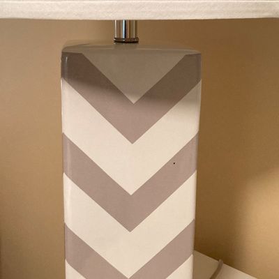 LOT 69: Pair of Safavieh New York Chevron Stripe Table Lamps