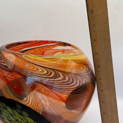 LOT 52: Art Glass Taza Vase from Crate & Barrel