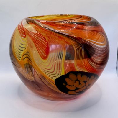 LOT 52: Art Glass Taza Vase from Crate & Barrel