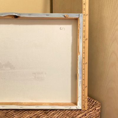 LOT 76: Wicker Storage Chest with Pair of Wall Hangings - Nautical Oil Painting and More