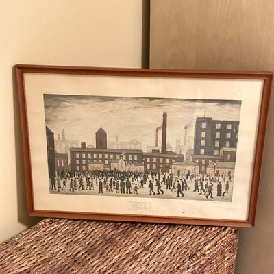 LOT 77: Vintage Laurence Stephen Lowry "Outside the Mills" Framed Print