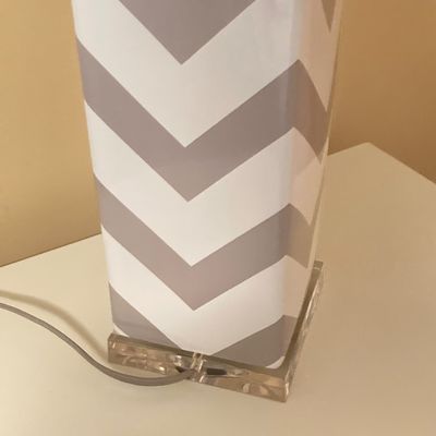 LOT 69: Pair of Safavieh New York Chevron Stripe Table Lamps