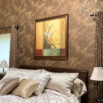LOT 80: Framed "Sancturary" by Don Li-Leger - Iris Floral Abstract